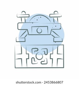 Icon Target Location. related to Drone symbol. Color Spot Style. simple design illustration