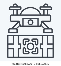 Icon Target Location. related to Drone symbol. line style. simple design illustration