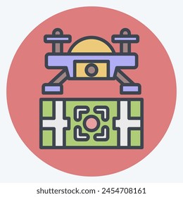 Icon Target Location. related to Drone symbol. color mate style. simple design illustration