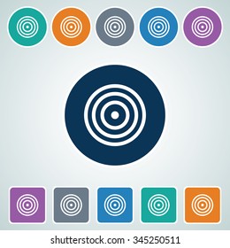 Icon of Target in Multi Color Circle & Square Shape. Eps-10.
