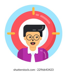 Symbol der Zielperson im modernen Flachstil