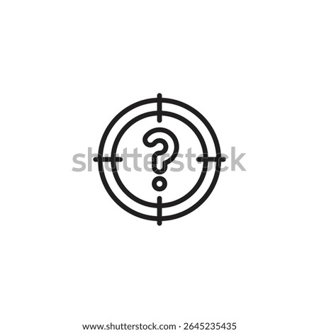 An icon of a target with a question mark in the center, symbolizing an unclear objective, a problem to solve, or an unknown goal.