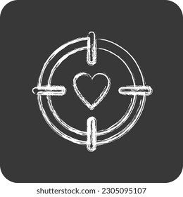 Icon Target. related to Valentine's Day symbol. chalk Style. simple design editable