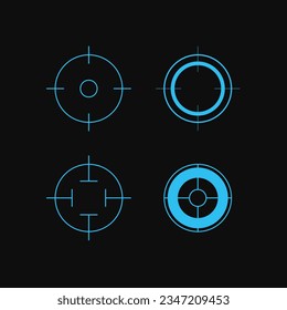Juego de objetivos de iconos, apuntamiento y orientación de rifles de francotirador.