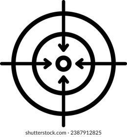 Icon of a target symbol  as a concept of a target or focus attention