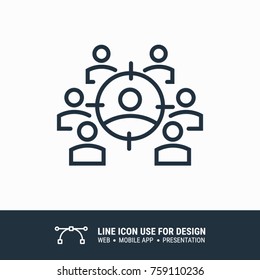 Icon targeted audience graphic design single icon vector illustration