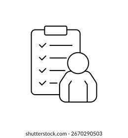 Ícone de uma lista de tarefas, isolada em um plano de fundo limpo.