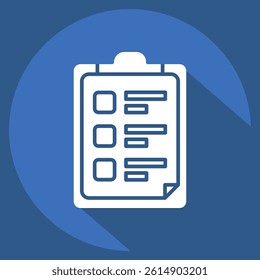 Icon Task List. related to Bioengineering symbol. long shadow style
