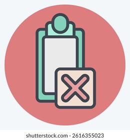 Icon Task. related to Exclamation symbol. color mate style. design editable