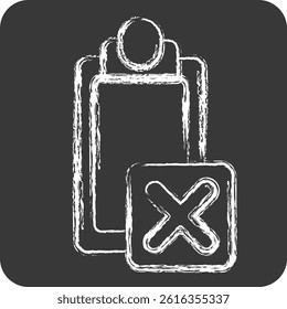 Icon Task. related to Exclamation symbol. chalk Style. design editable