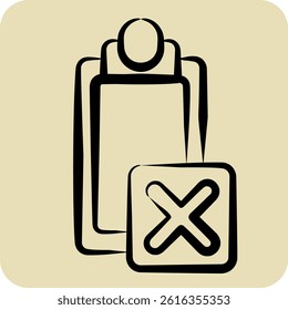 Icon Task. related to Exclamation symbol. hand drawn style. design editable