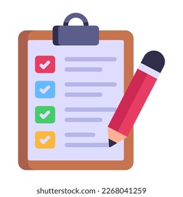 An icon of tasks list flat design 