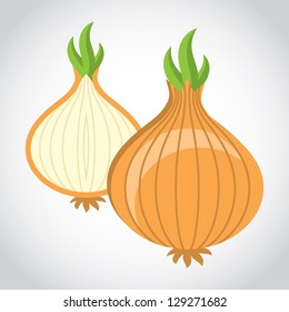 icon tasty Vegetable Onion, isolated object on a white background