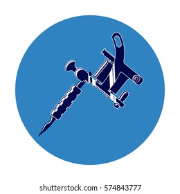 Icon tattoo machine blue.
