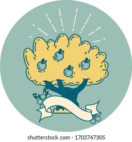 icon of a tattoo style apple tree