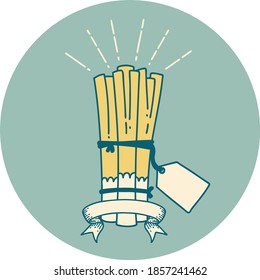 icon of a tattoo style bunch of leeks