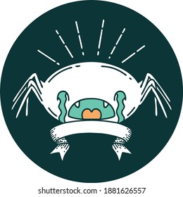 icono de una araña llorando de estilo tatuado