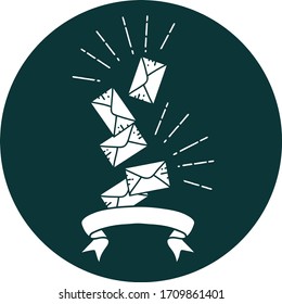 icon of a tattoo style falling letters