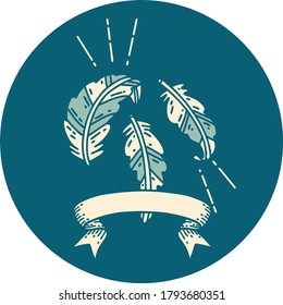 Symbol für Tätowierungsfedern