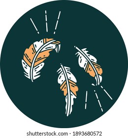 Symbol für Tätowierungsfedern