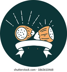 icon of a tattoo style hazelnuts