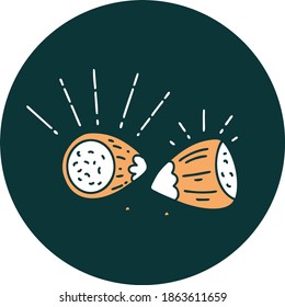 Ikone von Haselnüssen im Tätowierungsstil
