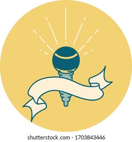 icon of a tattoo style microphone