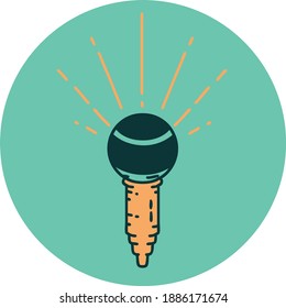 icon of a tattoo style microphone