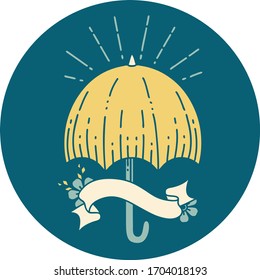 icon of a tattoo style open umbrella