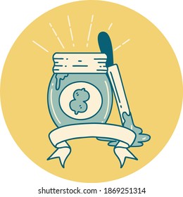 icon of a tattoo style peanut butter