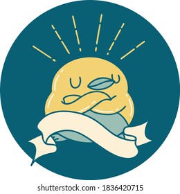 icono de un robo con estilo de tatuaje con alas plegadas
