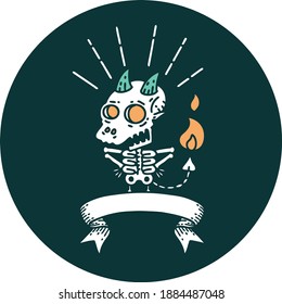 icon of a tattoo style skeleton demon character