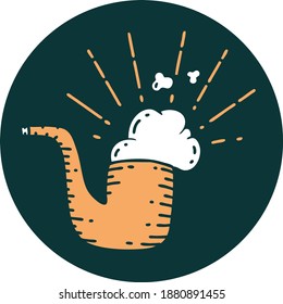 icon of a tattoo style smoking pipe