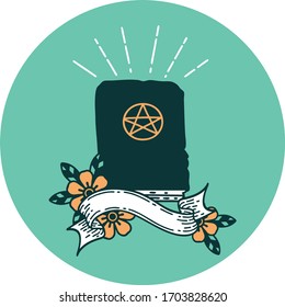 icon of a tattoo style spellbook 