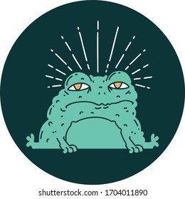 icon of a tattoo style toad character