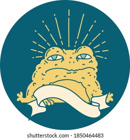 icon of a tattoo style toad character