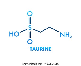 Icon with taurine formula. Vector icon. Taurine formula.