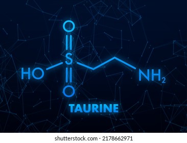 Icon with taurine formula. Vector icon. Taurine formula.