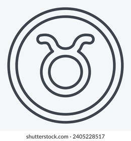 Icon Taurus. related to Horoscope symbol. line style. simple design editable. simple illustration
