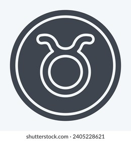 Icon Taurus. related to Horoscope symbol. glyph style. simple design editable. simple illustration