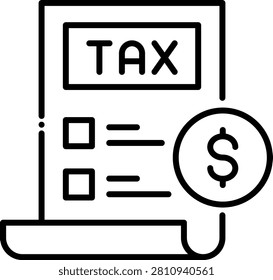 Icon of a tax document with coin representing inheritance tax obligation and financial duty owed on an estate after transfer