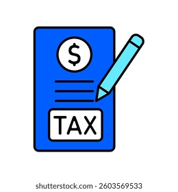 Icon a tax return, isolated against a clean background.