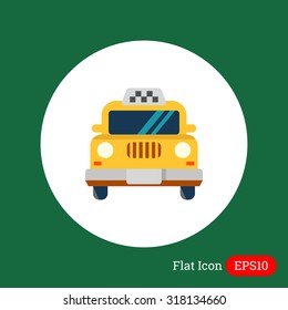 Icon of taxi car, front view