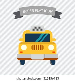 Icon of taxi car, front view