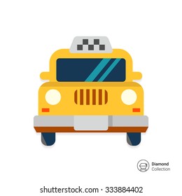Icon of taxi car, front view