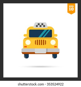 Icon of taxi car, front view