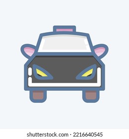 Icon Taxi. suitable for Automotive symbol. doodle style. simple design editable. design template vector. simple illustration