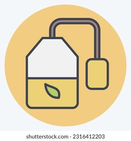 Icon Tea Bag 2. related to Tea symbol. color mate style. simple design editable. simple illustration. green tea