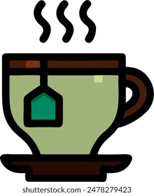 Icon of tea cup with tea bag