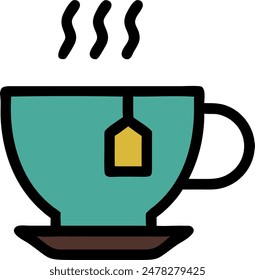 Icon of tea cup with tea bag